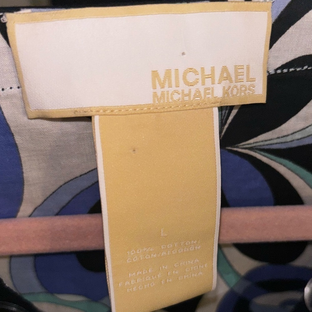 Michael Kors Blue and Black Geometric Tunic - Picture 2 of 2